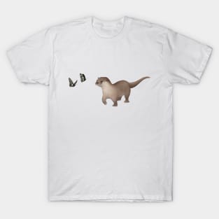 Otter and butterflies 2 T-Shirt